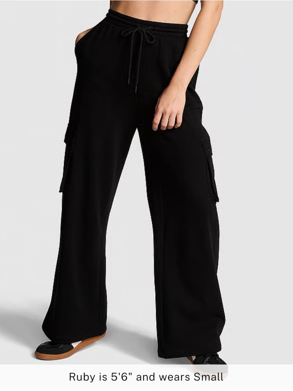 Black Stylish, comfortable women's fleece Cargo Sweatpants - Size XL Pink